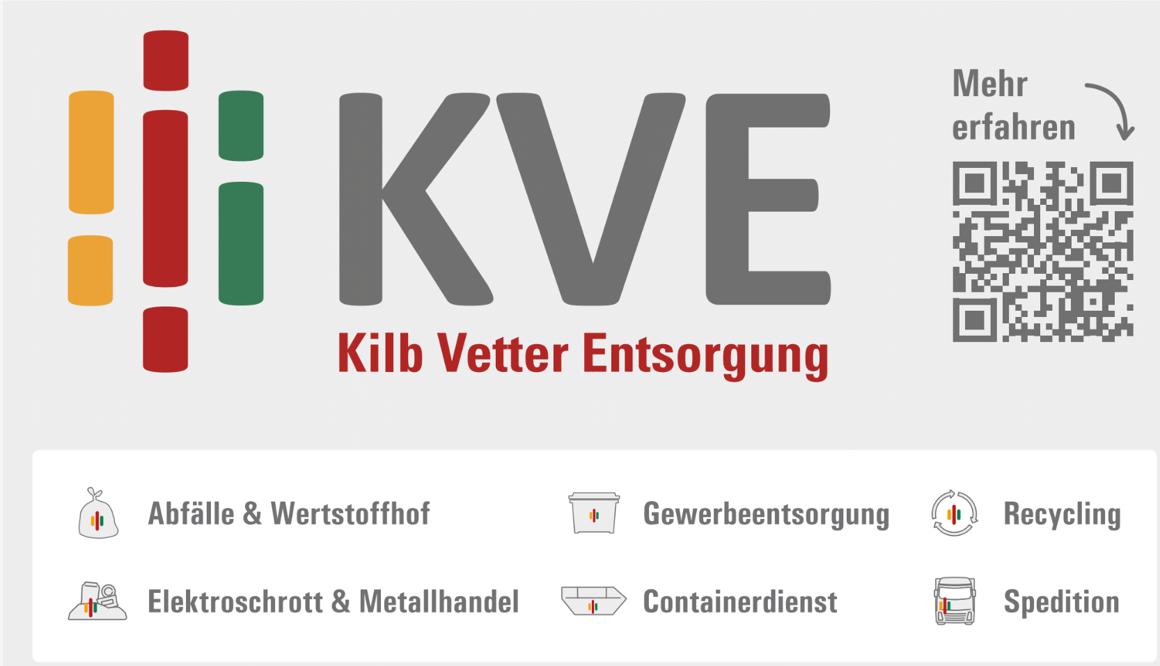 Kilb Vetter Entsorgung GmbH – Leistungen: Abfälle und Wertstoffhof, Gewerbeentsorgung, Recycling, Elektroschrott und Metallhandel, Containerdienst, Spedition